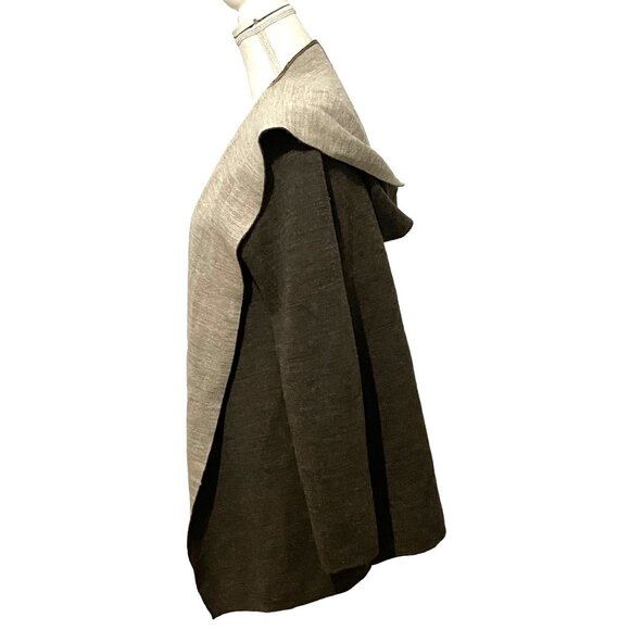 Max Studio Hooded Open Front Cardigan L Hippie Boho Festival Grunge Cosplay Wool - Picture 3 of 7